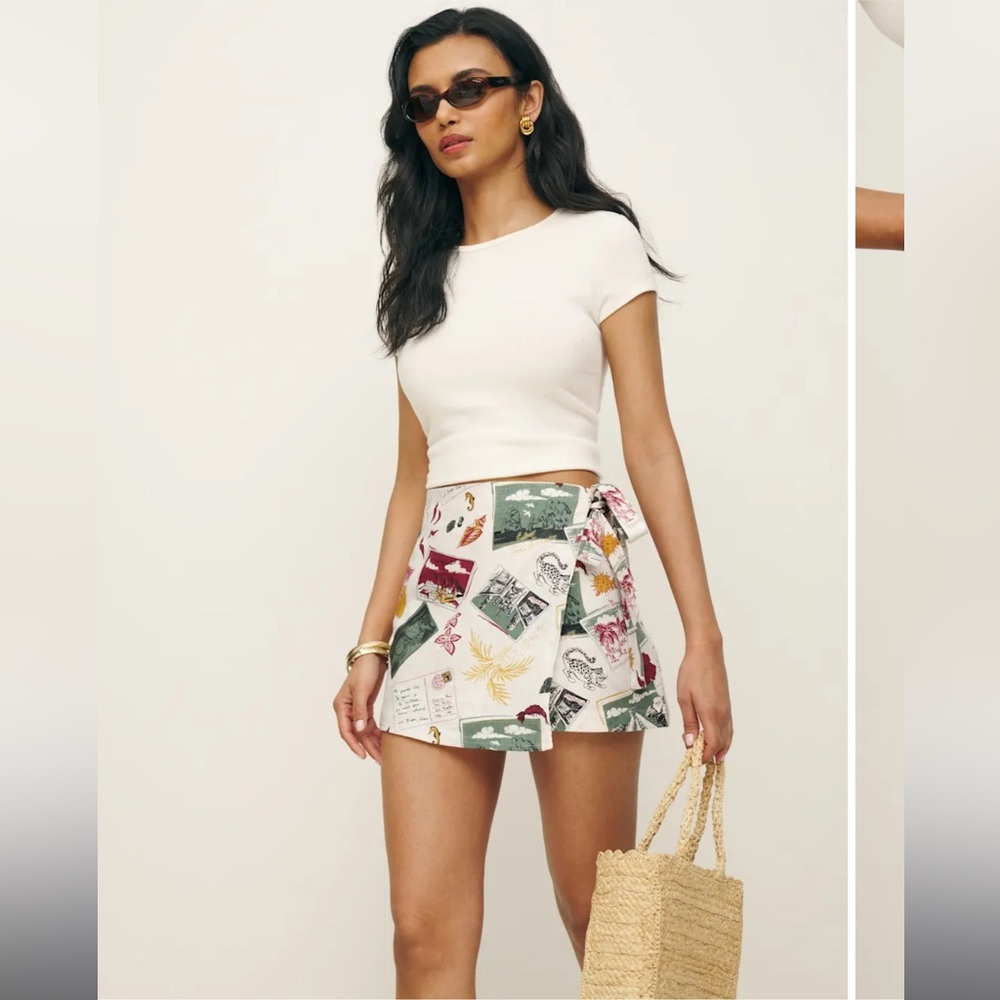 Reformation Eva Linen Skort Ivory - Size 6